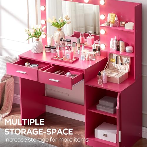 Vanity Desk with Mirror and LED Light Strip G103