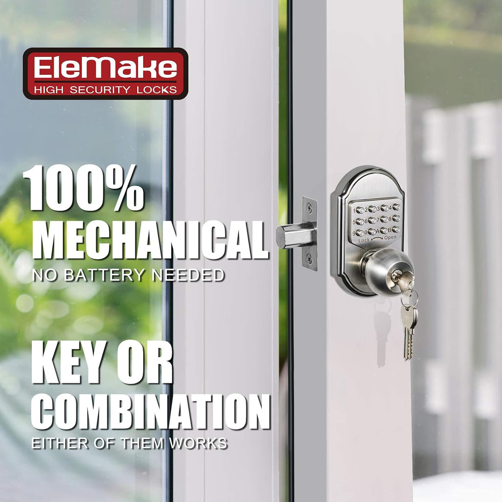 Keyless Entry Deadbolt Stainless Steel Digital Code Keypad Door Knob Weatherproof Pack of 2 L9812