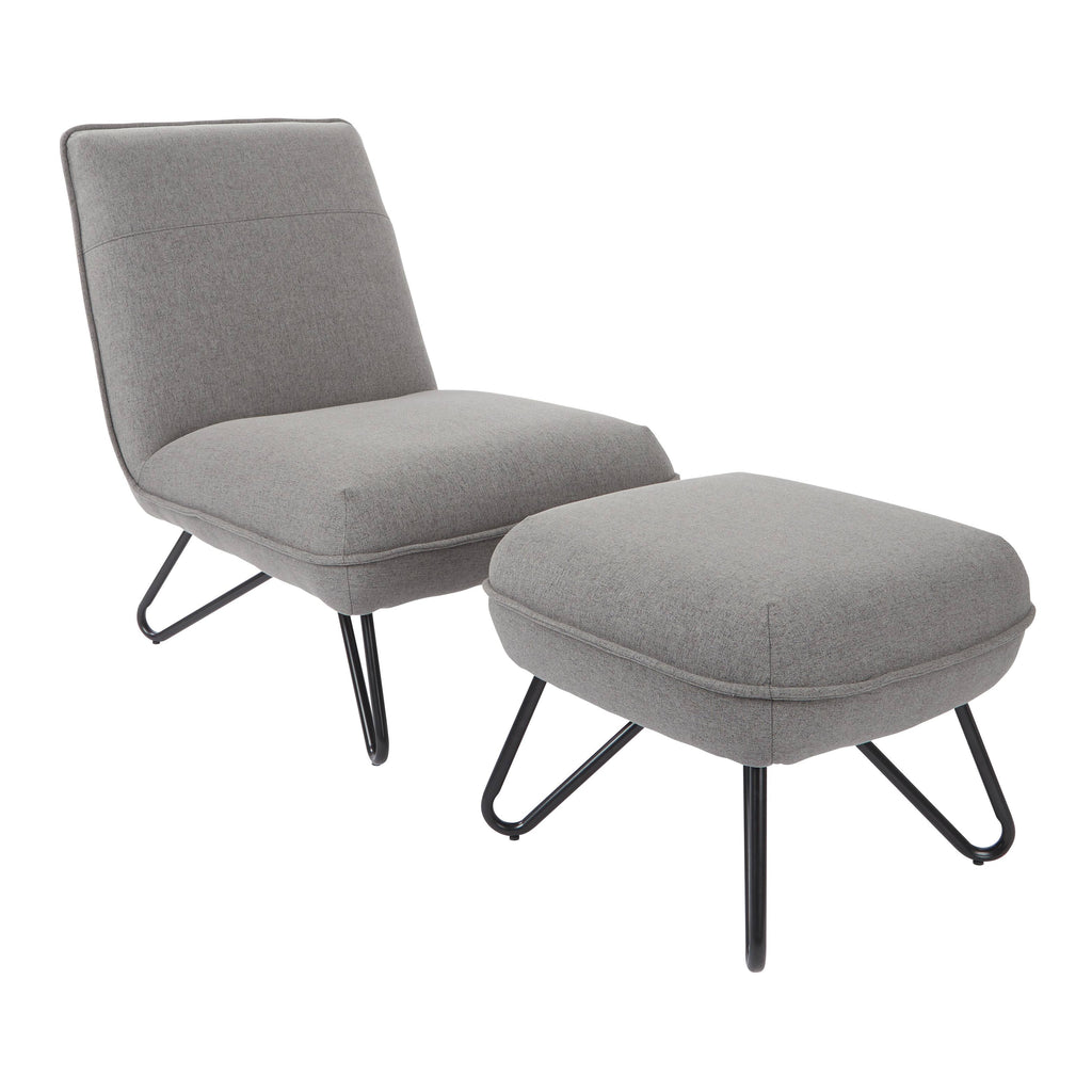 Grey Chair and Ottoman J911