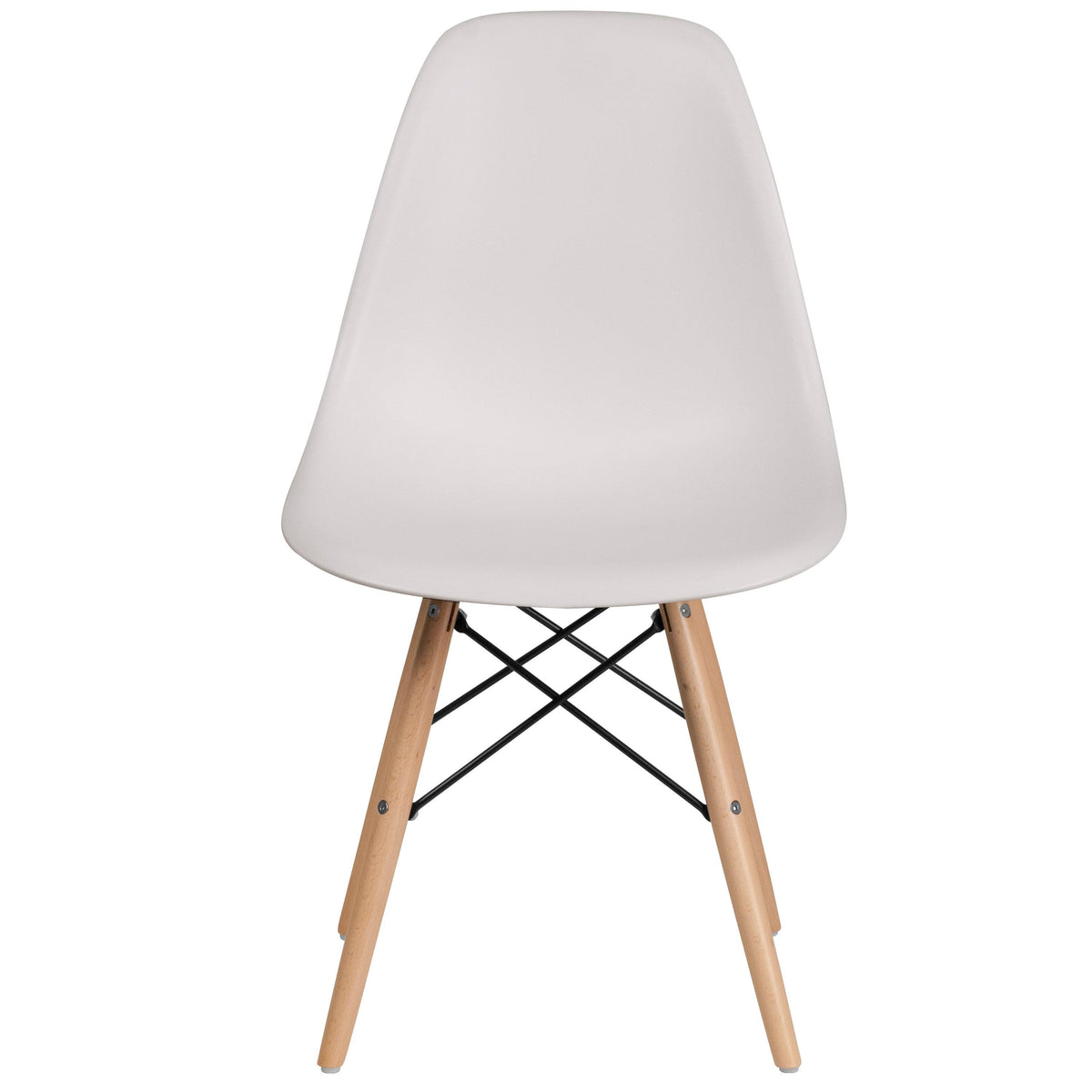 2 Pack Plastic Chair with Wooden Legs Green U5916