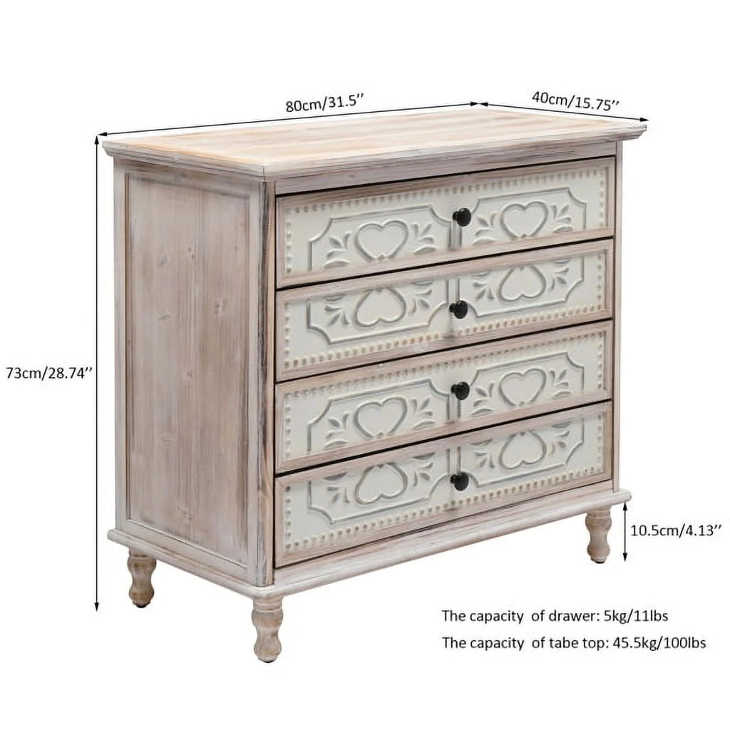 Washed White Drawer Dresser Y6586