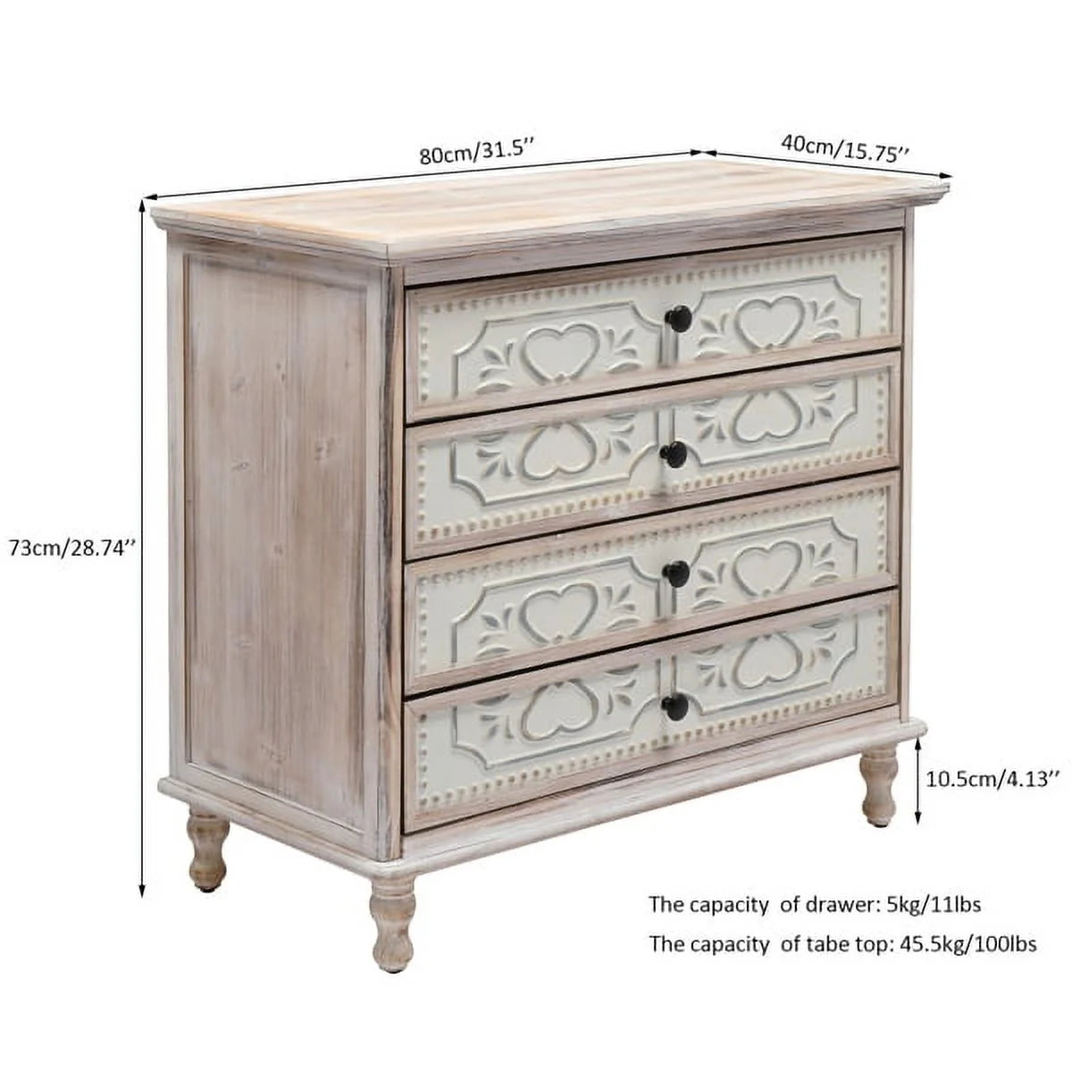 Washed White Drawer Dresser Y6586