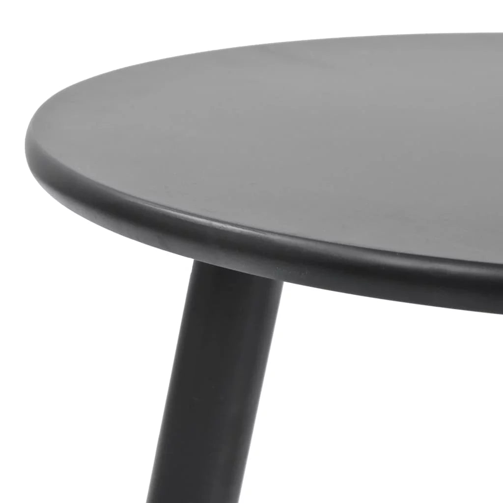 Black 2 Piece Solid Pinewood Side Table Set E19363