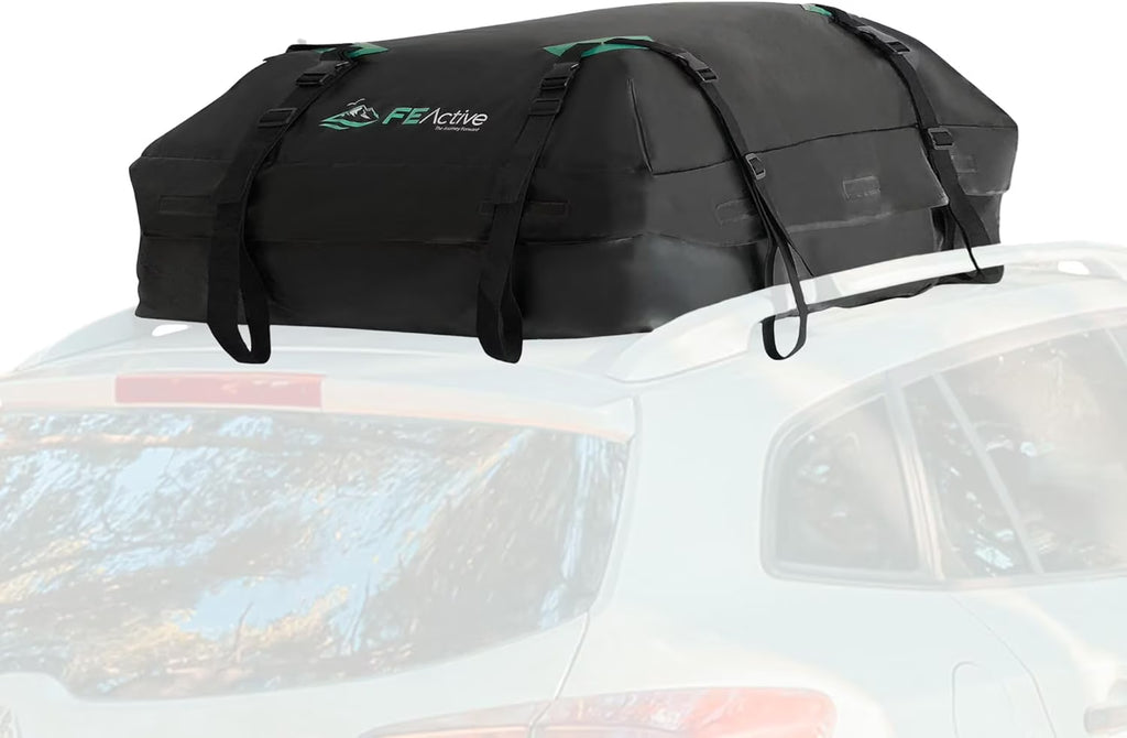 15 Cubic ft. Waterproof Roof Cargo Carrier with Straps O4349