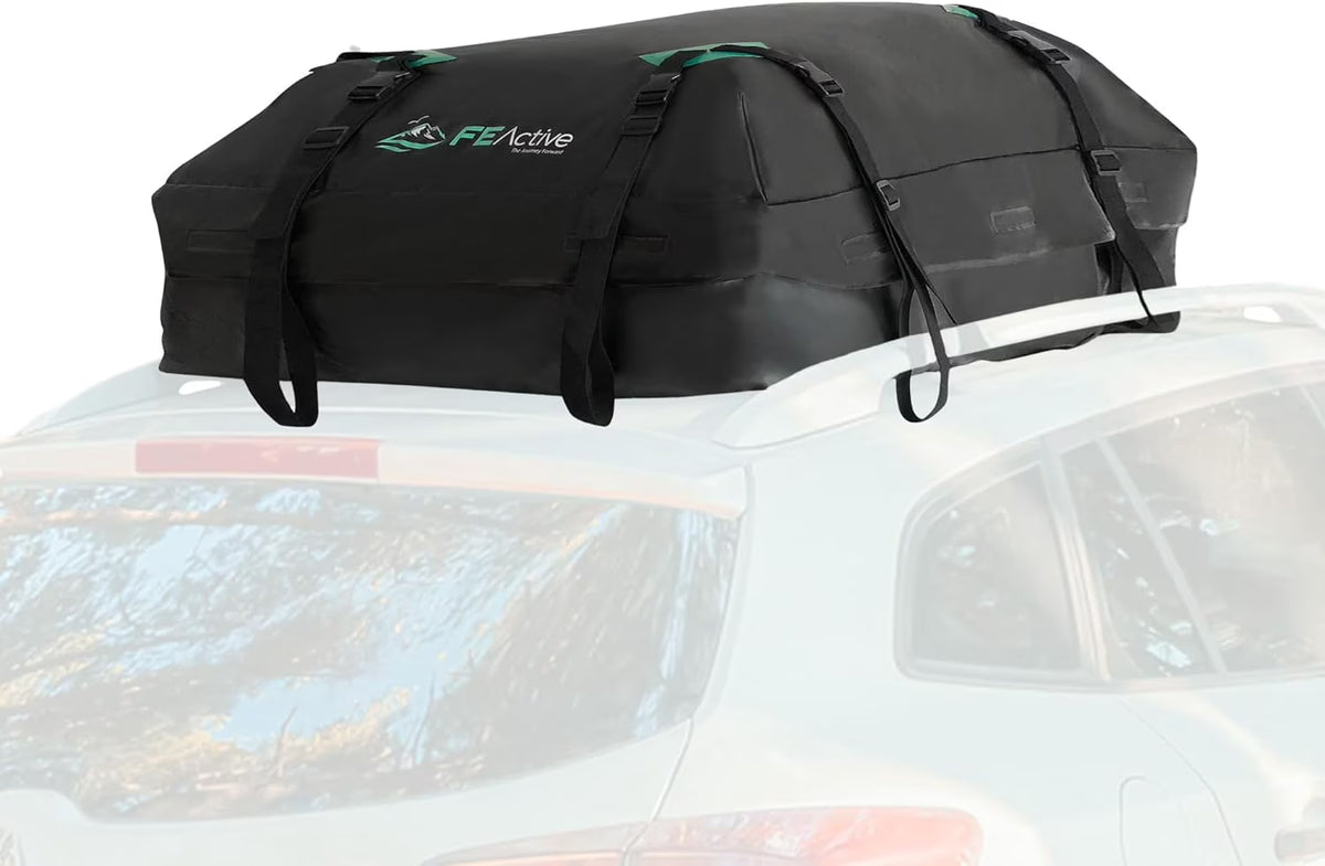 15 Cubic ft. Waterproof Roof Cargo Carrier with Straps O4349