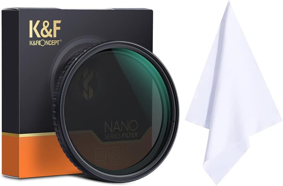 55mm Variable ND Filter ND2-ND32 Optical Glass with Microfiber Cleaning Cloth R966