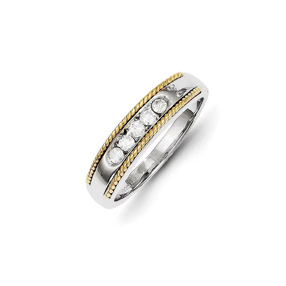 14k Two-Tone Gold Real Diamond Men's Ring S121703