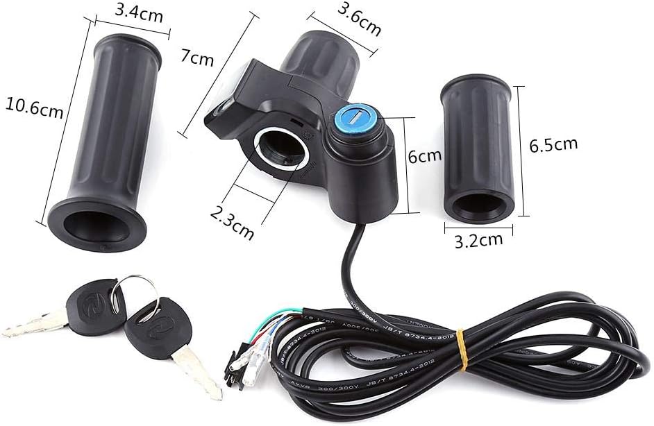 12V-99V Electric Bike Half Twist Throttle Grip with Cable Set A3182