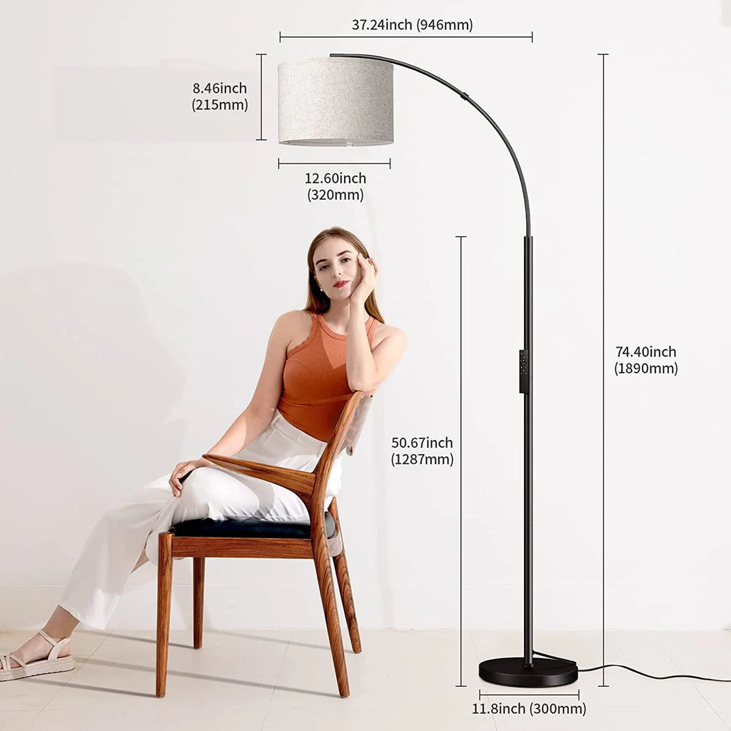 Gold Arc Floor Lamp with Remote S8792
