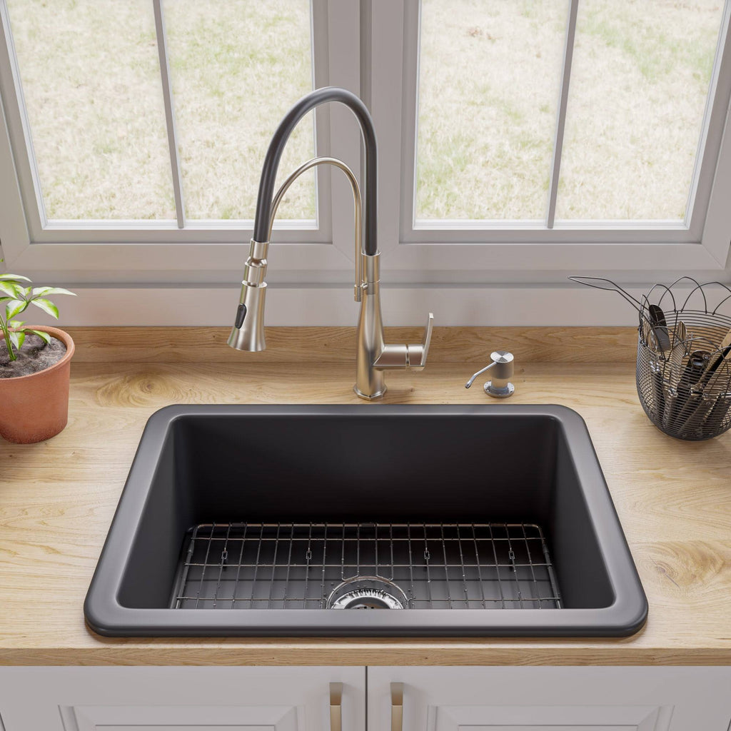 Black Matte Fireclay Kitchen Sink K819164