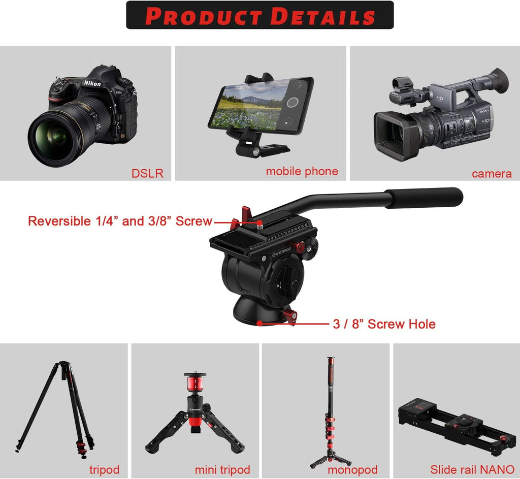 Komodo K5 Tripod Fluid Head with Quick Release Plate V797