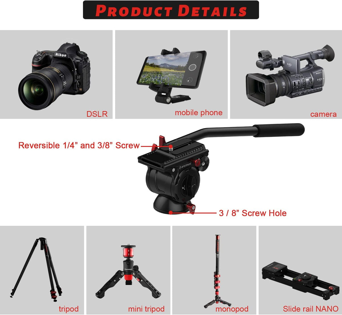 Komodo K5 Tripod Fluid Head with Quick Release Plate V797