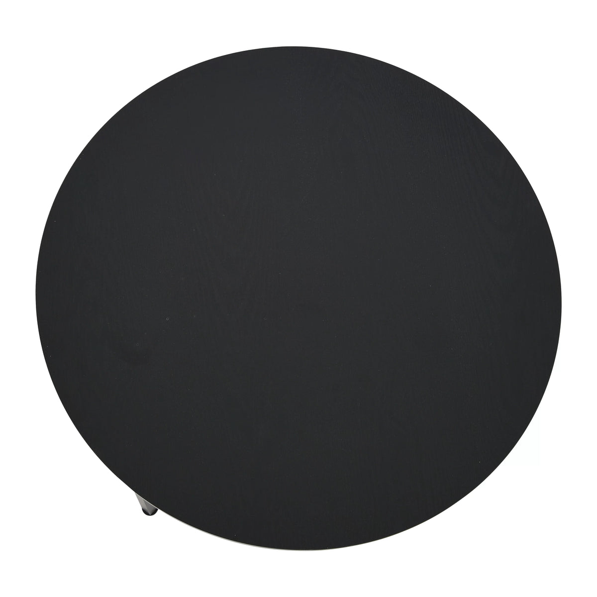 Round Coffee Table with Steel Frame and Faux Distressed Wood Finish E11489