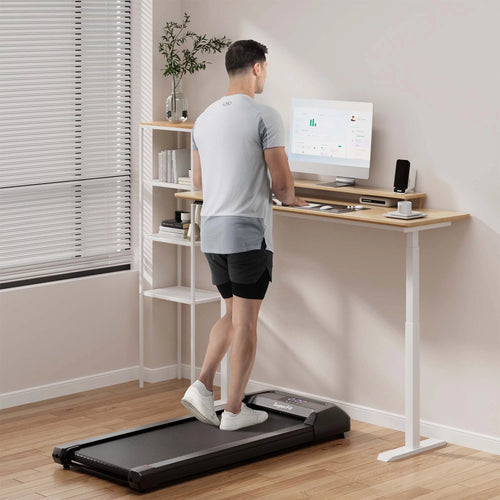 0.6-3.8MPH Walking Pad Under Desk Treadmill Black F5723