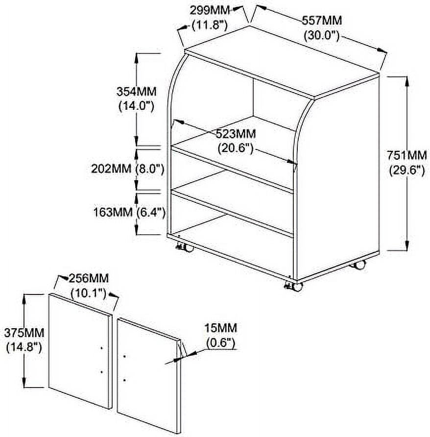 White Microwave Kitchen Cart K19106