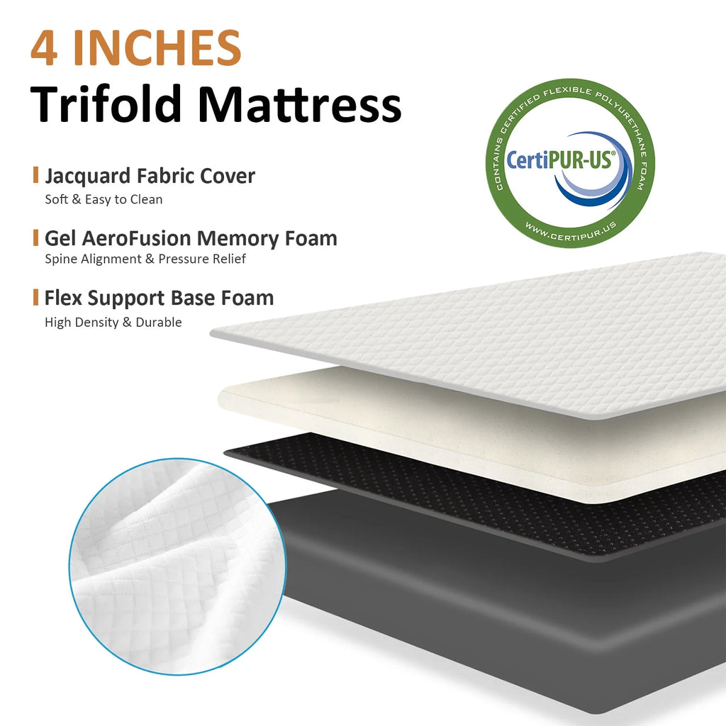 Memory Foam Tri-fold Mattress Full Size V700826