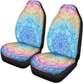 Set of 2 Brown Cow Fur Print Car Seat Covers P303