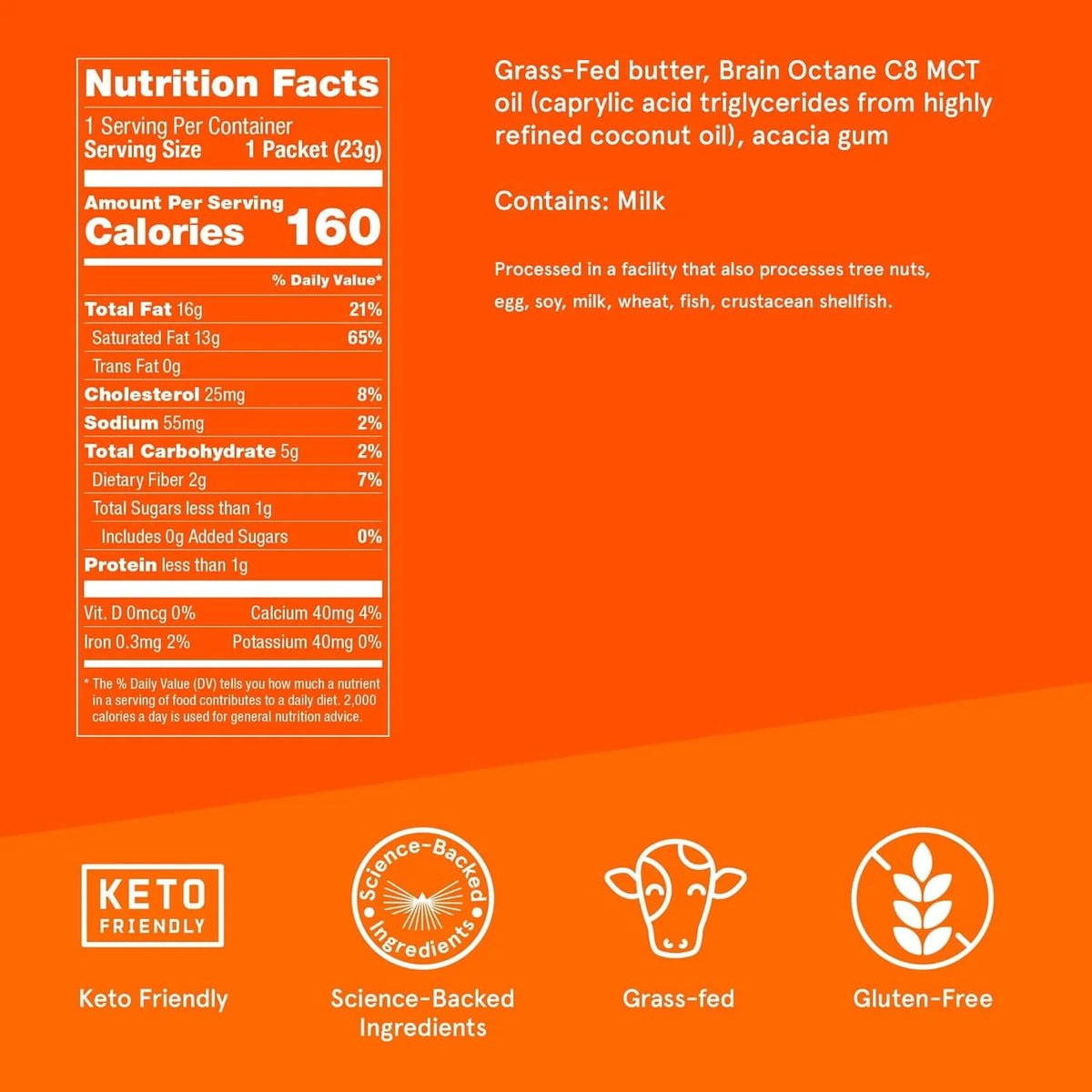 Grass Fed Butter and Brain Octane Single Serve Packets M947369
