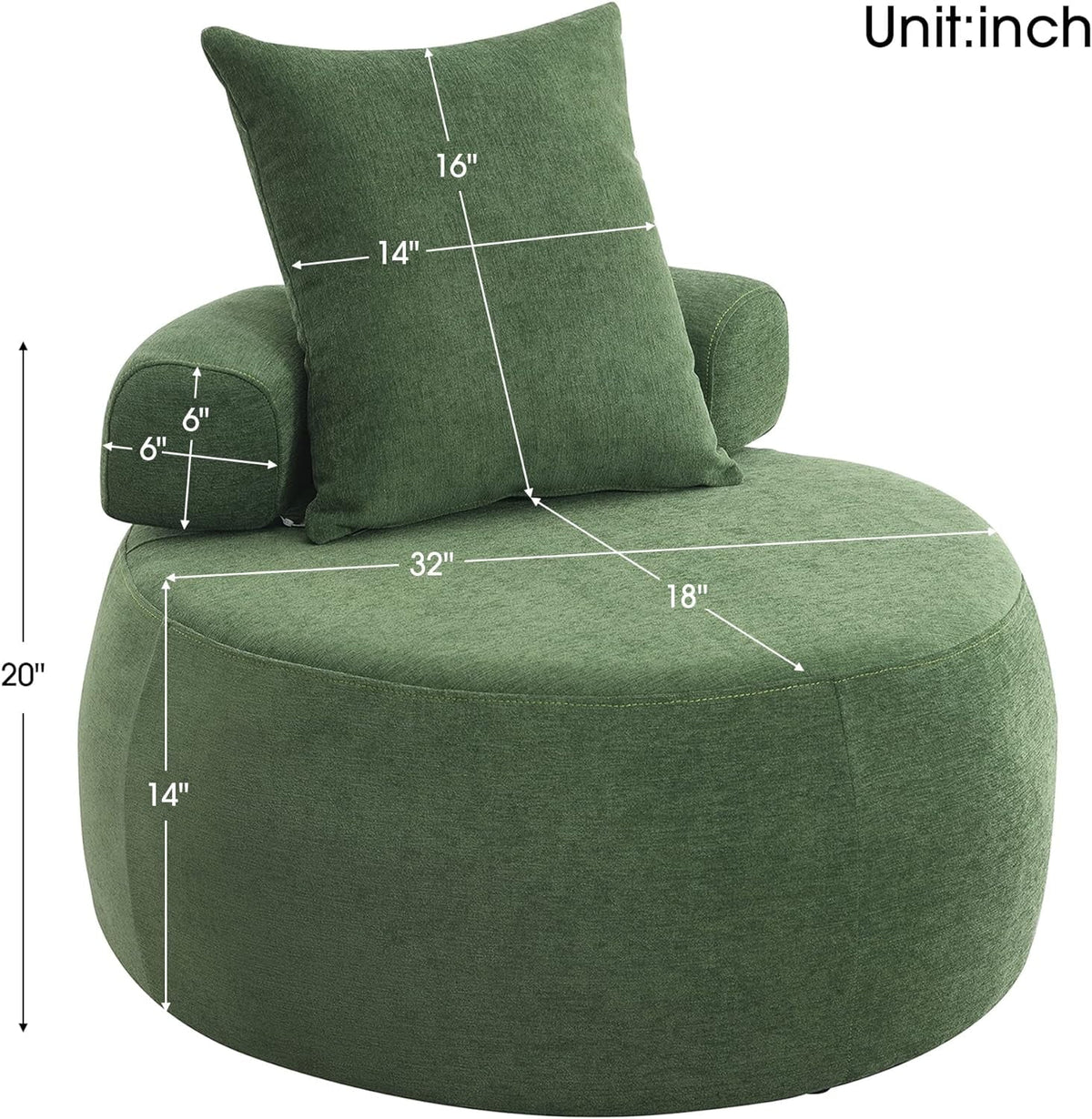 Barrel Armchair with Pillow N98007