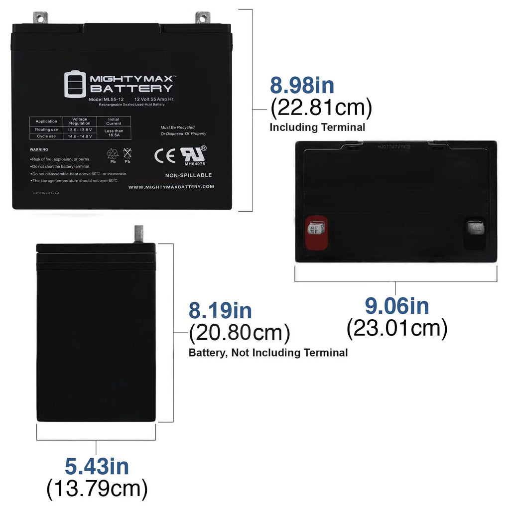 12V 55Ah Deep Cycle Battery A562