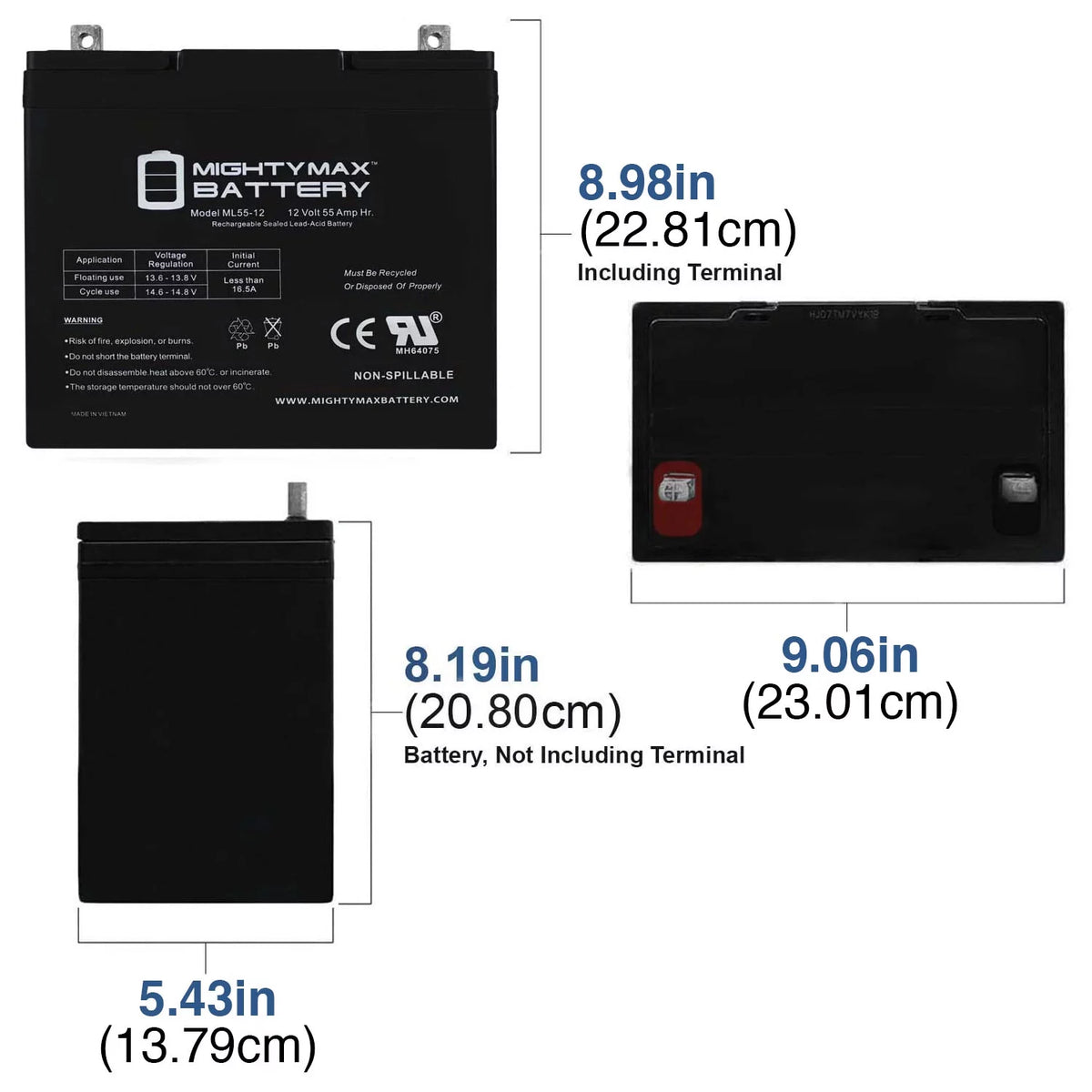 12V 55Ah Deep Cycle Battery A562