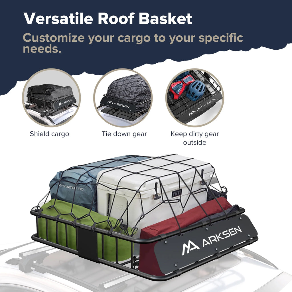 150LB Universal Roof Rack Cargo Carrier Basket V78826