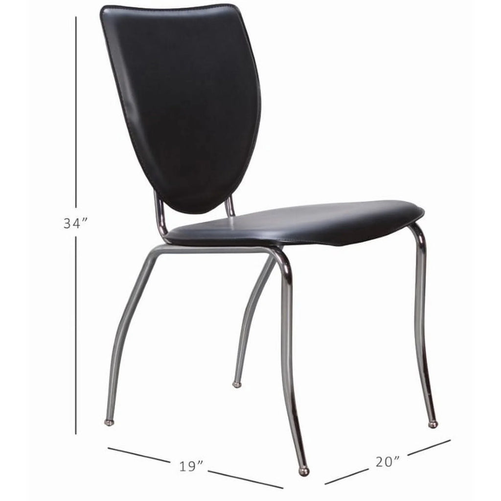 Black Metal Stacking Side Chairs Set of Two F136