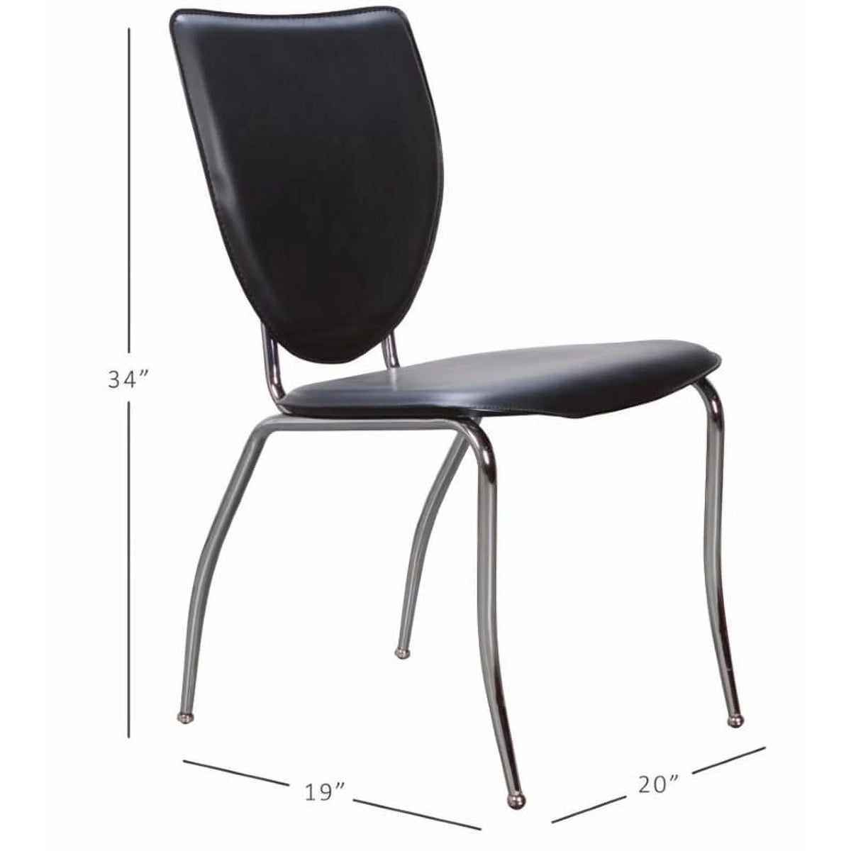 Black Metal Stacking Side Chairs Set of Two F136