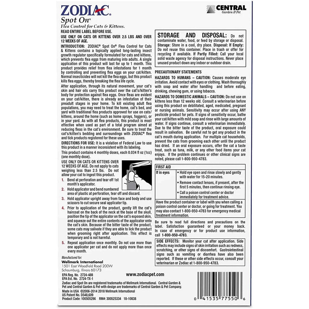 Flea Treatment for Cats & Kittens O74748