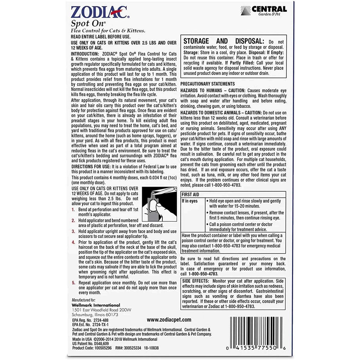 Flea Treatment for Cats & Kittens O74748