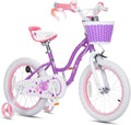 Purple 16 In. Bike with Basket, Training Wheels and Kickstand N49015