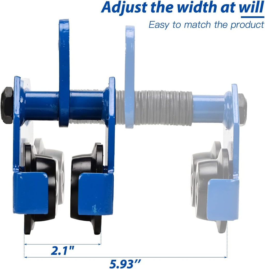 Heavy Duty Push Beam Trolley, 2200LBS Capacity, 2.1-6 in Adjustable Flange, Pack of 2 K9636