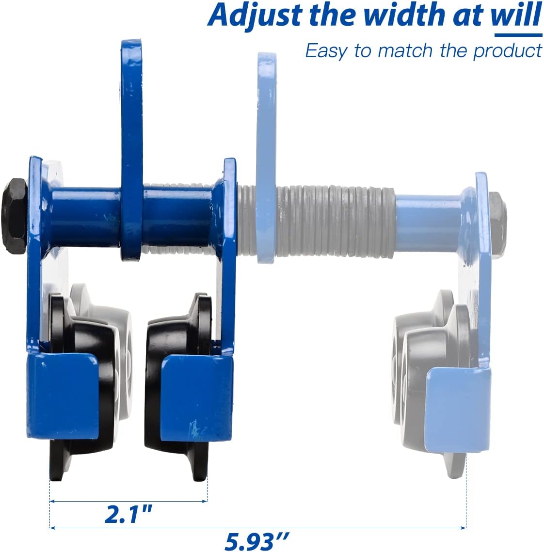 Heavy Duty Push Beam Trolley, 2200LBS Capacity, 2.1-6 in Adjustable Flange, Pack of 2 K9636