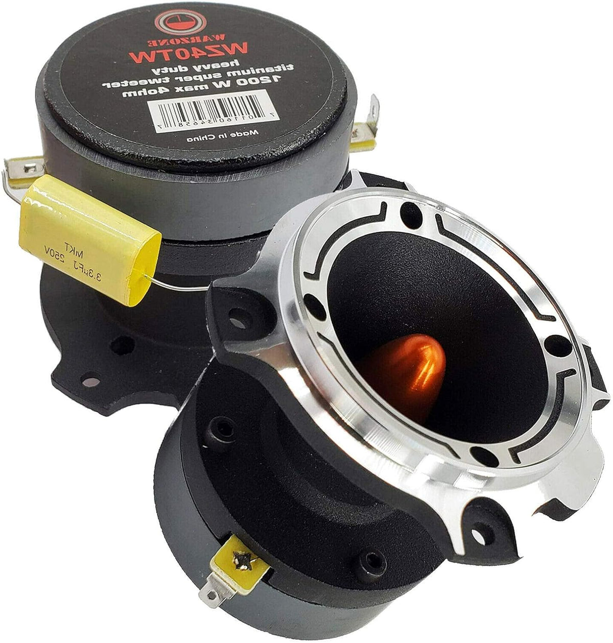 2400 Watts 4-Ohms Titanium Super Tweeter Loud Speaker with Aluminum Frame Pack of 2 D3341