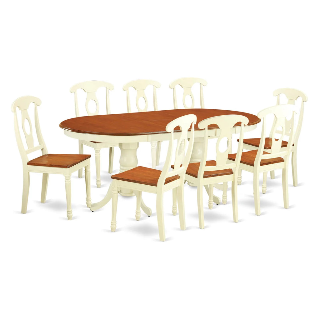 Black Cherry 9 Piece Oval Wood Dining Room Set Q1476
