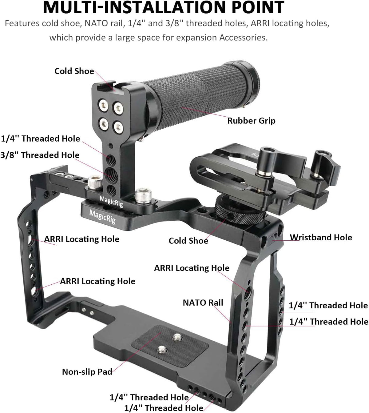 Full Cage Kit with Rubber Top Handle & T5 SSD Mount R118