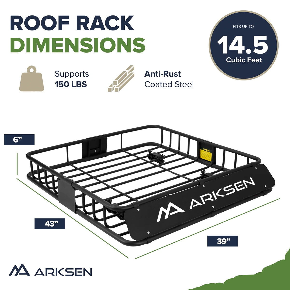 150LB Universal Roof Rack Cargo Carrier Basket V78826