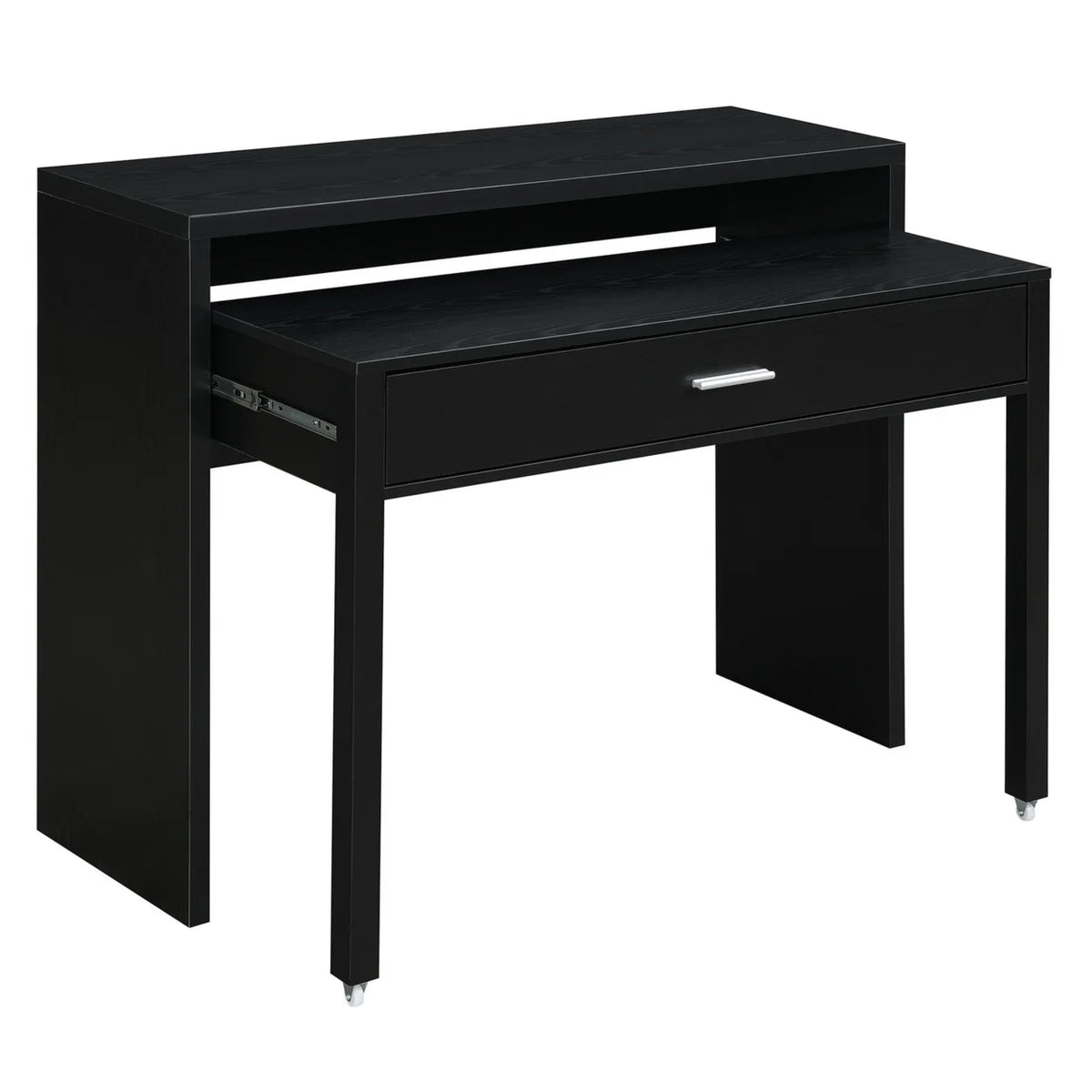 Black Console Desk with Drawer and Riser Y6887