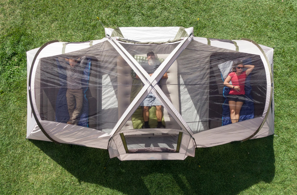 10-Person 3-Room Tent with Shade Awning F836