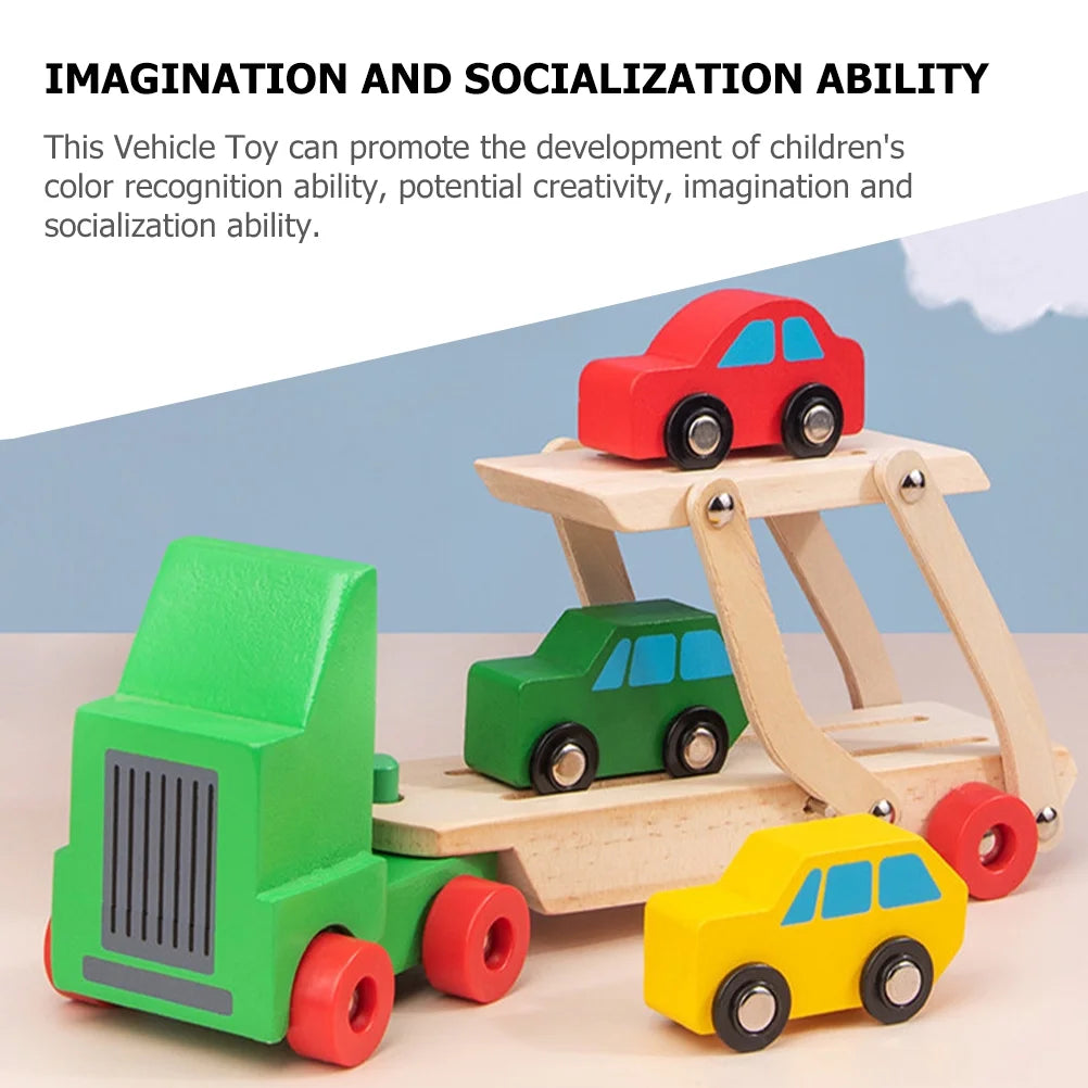 Wooden Kids Car Pickup Truck Figurine L758
