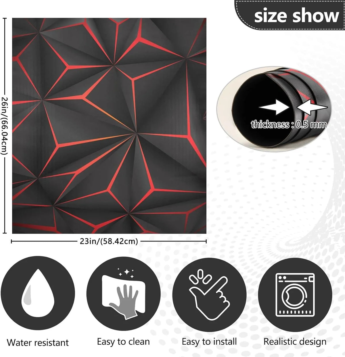 Black Geometric Dishwasher Magnet Sticker N9969