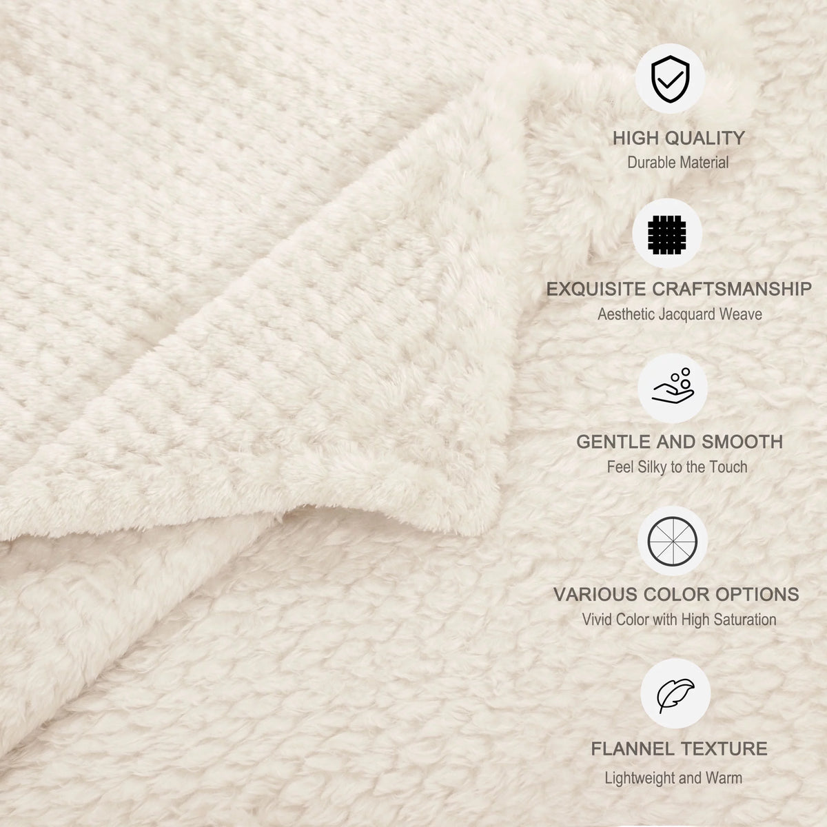 Fleece Bed Blanket Beige 78"x90" A356