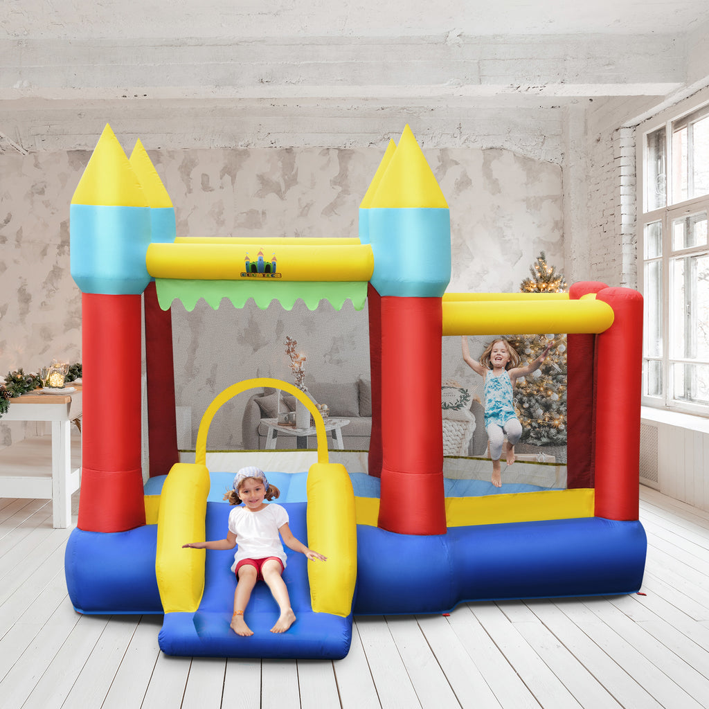 Inflatable Bounce House Slide with Tunnels Ball Pit and 480W Blower U8365