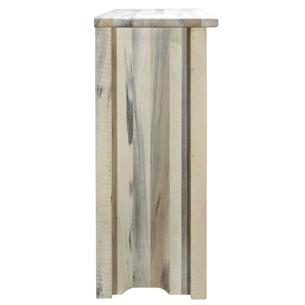 Pine Wood Accent Cabinet with Bear Design U248