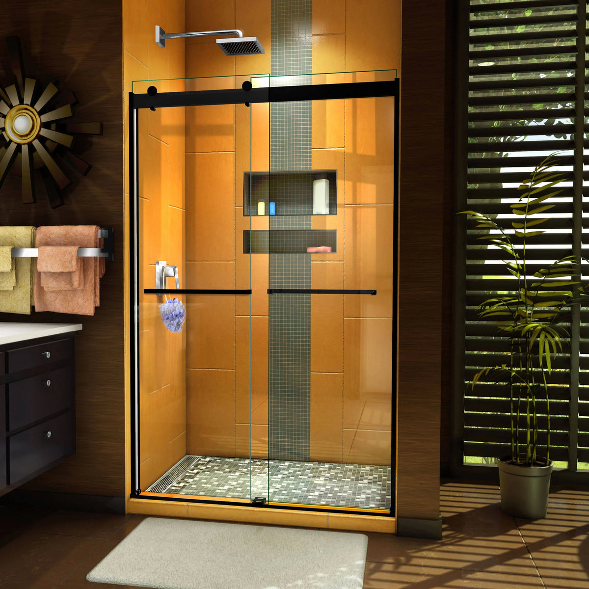 Satin Black Shower Door L3446