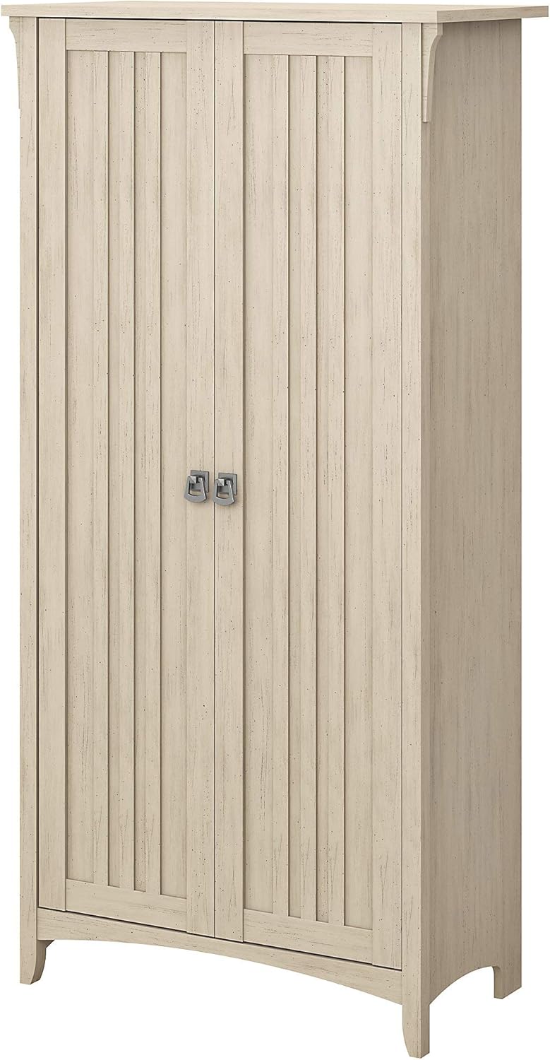 Tall Storage Cabinet with Doors in Cape Cod Gray D886538