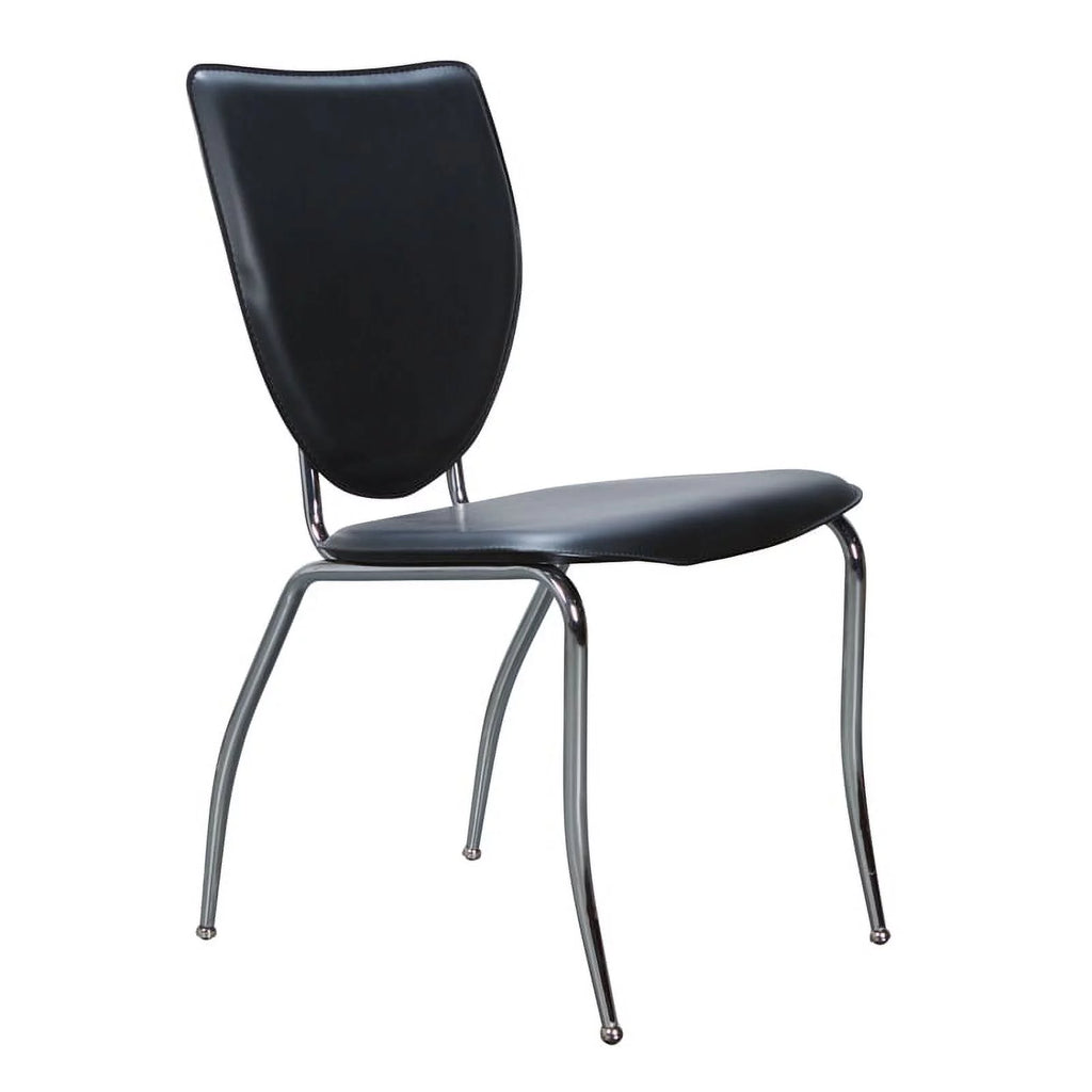 Black Metal Stacking Side Chairs Set of Two F136