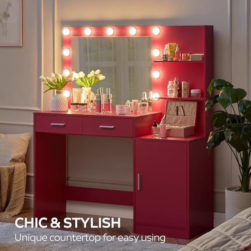 Vanity Desk with Mirror and LED Light Strip G103