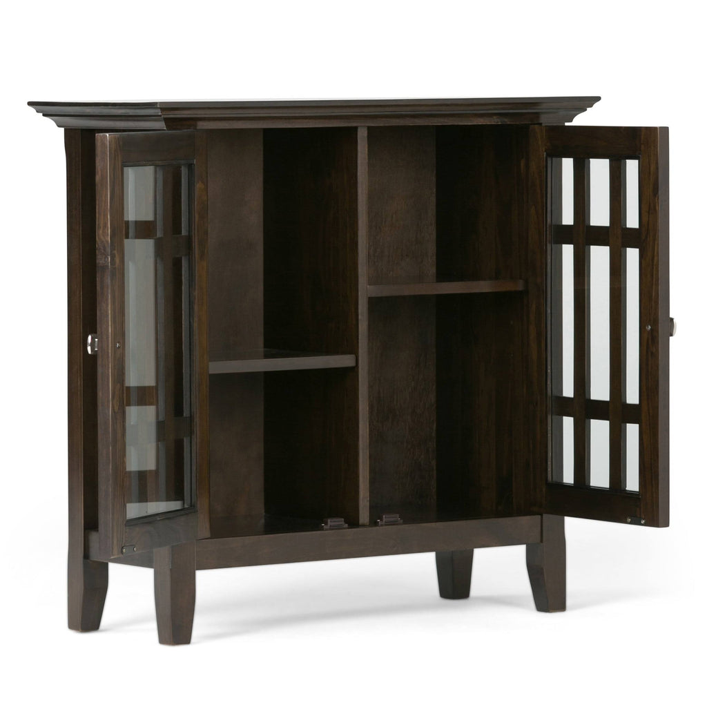 White Solid Wood Low Storage Media Cabinet F93676