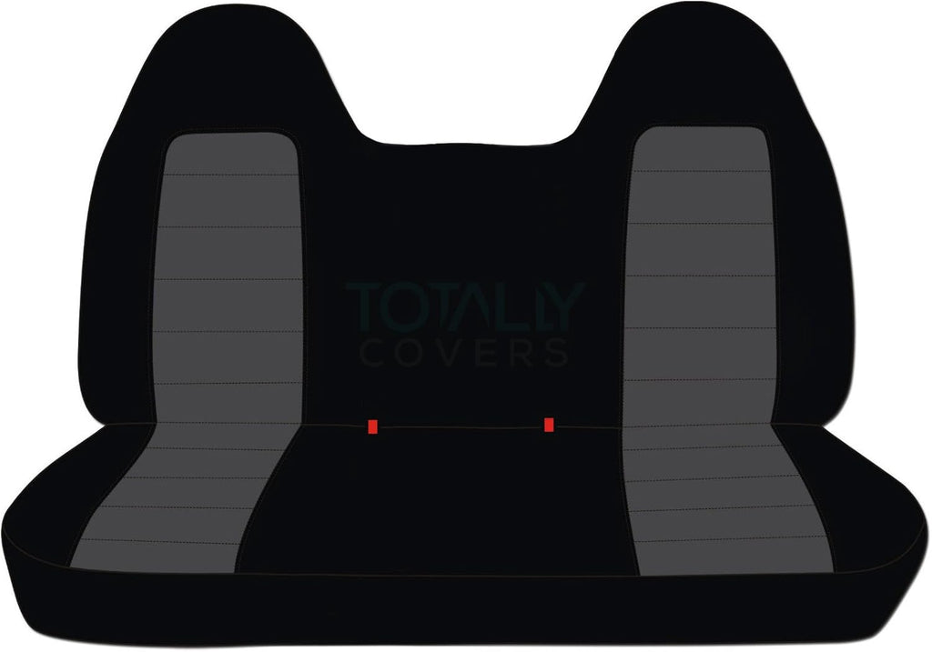 Black & Gray Two-Tone Truck Seat Covers for Front Solid Bench L850109